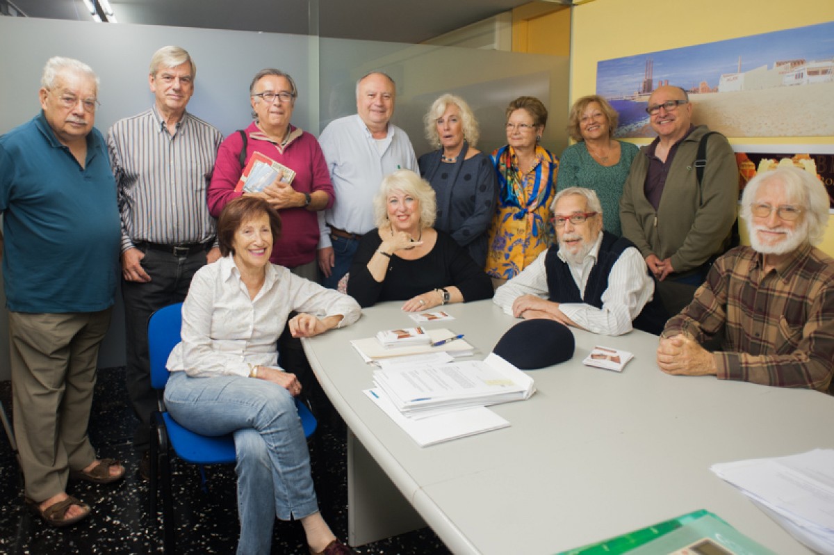 El grup Estrop l'any 2015, en donar els seus arxius a l'Ajuntament de Badalona