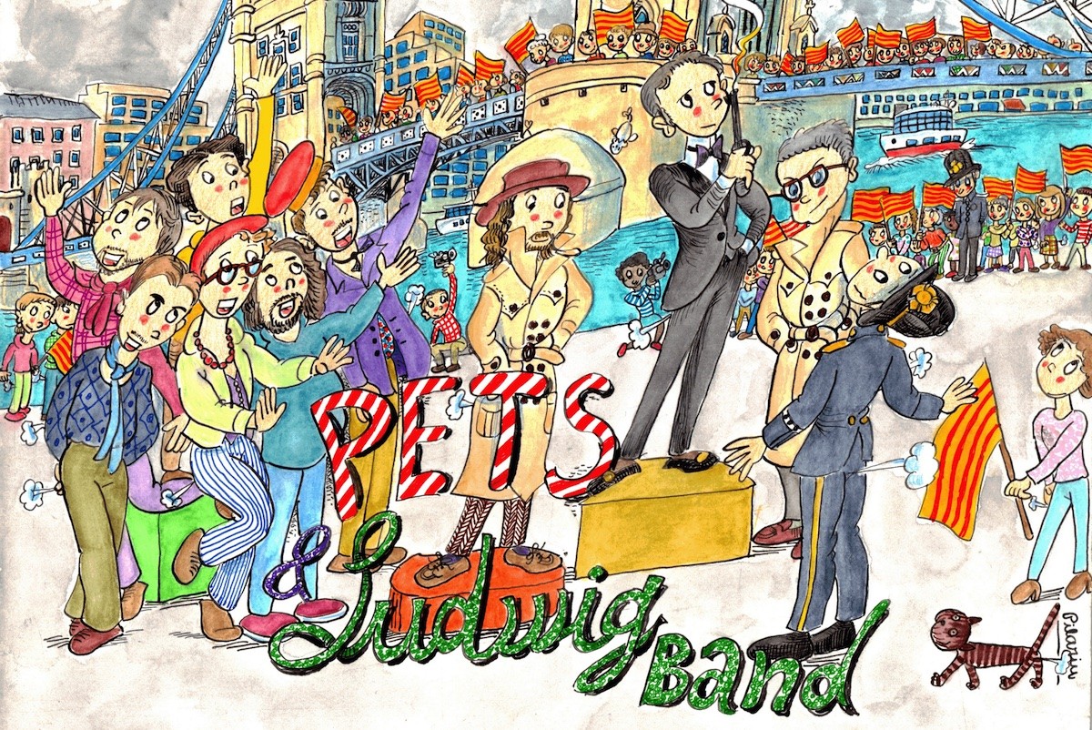 Els Pets i La Ludwig Band retratats per Pilarín Bayés