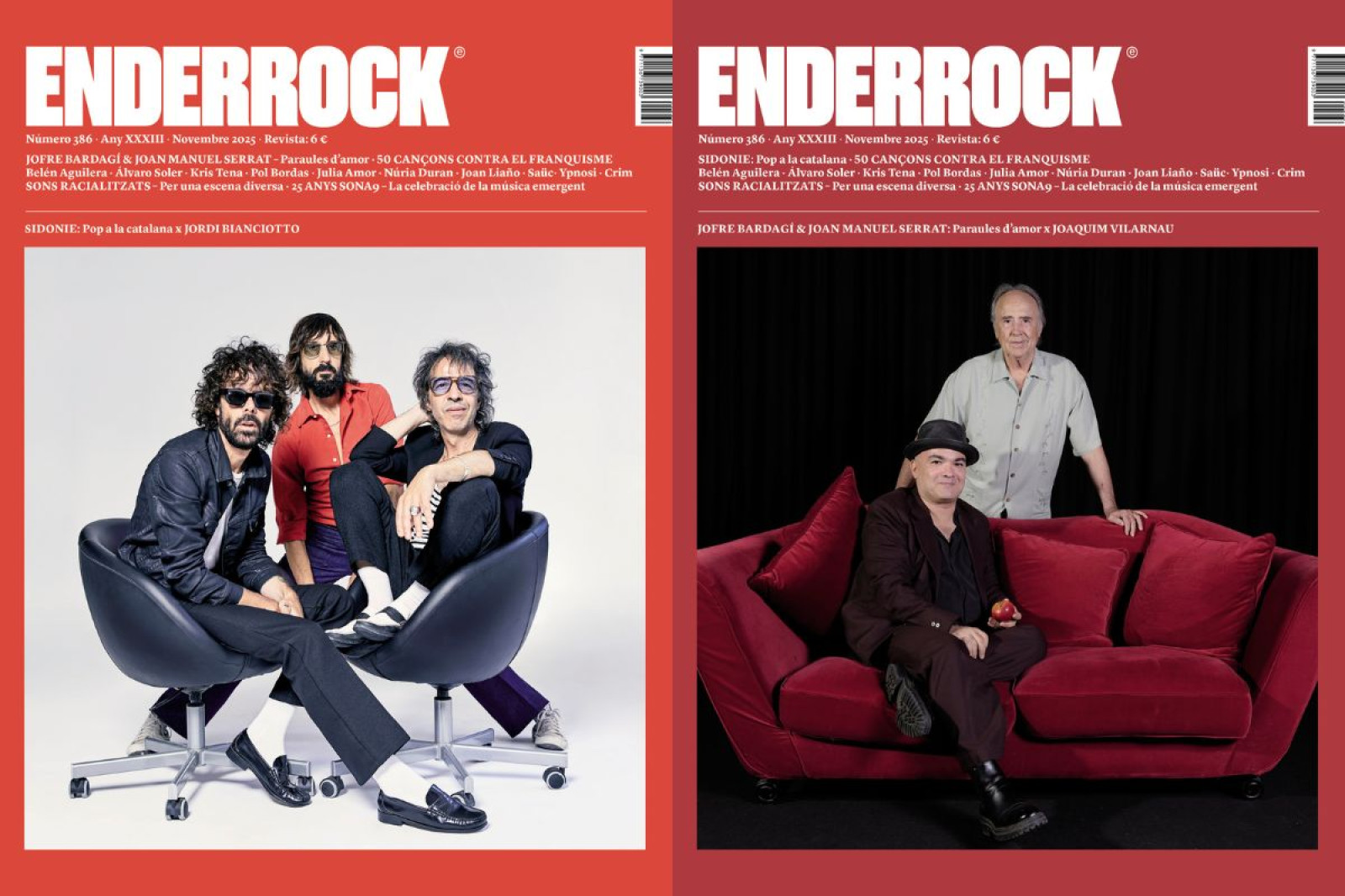 Portades de Sidonie, i Jofre Bardagí i Joan Manuel Serrat a l'Enderrock 386