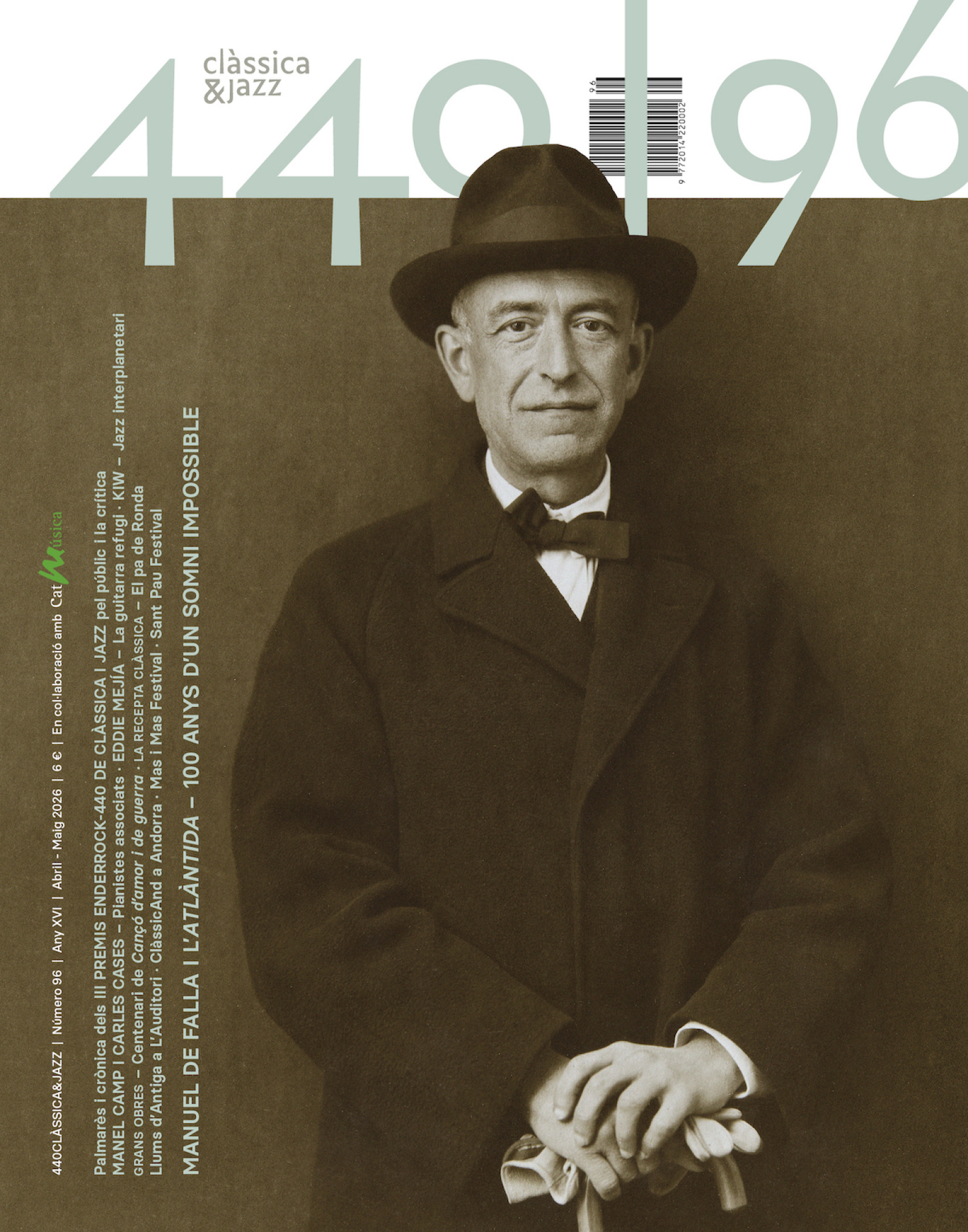 Manuel de Falla a la portada de 440Clàssica&Jazz 96