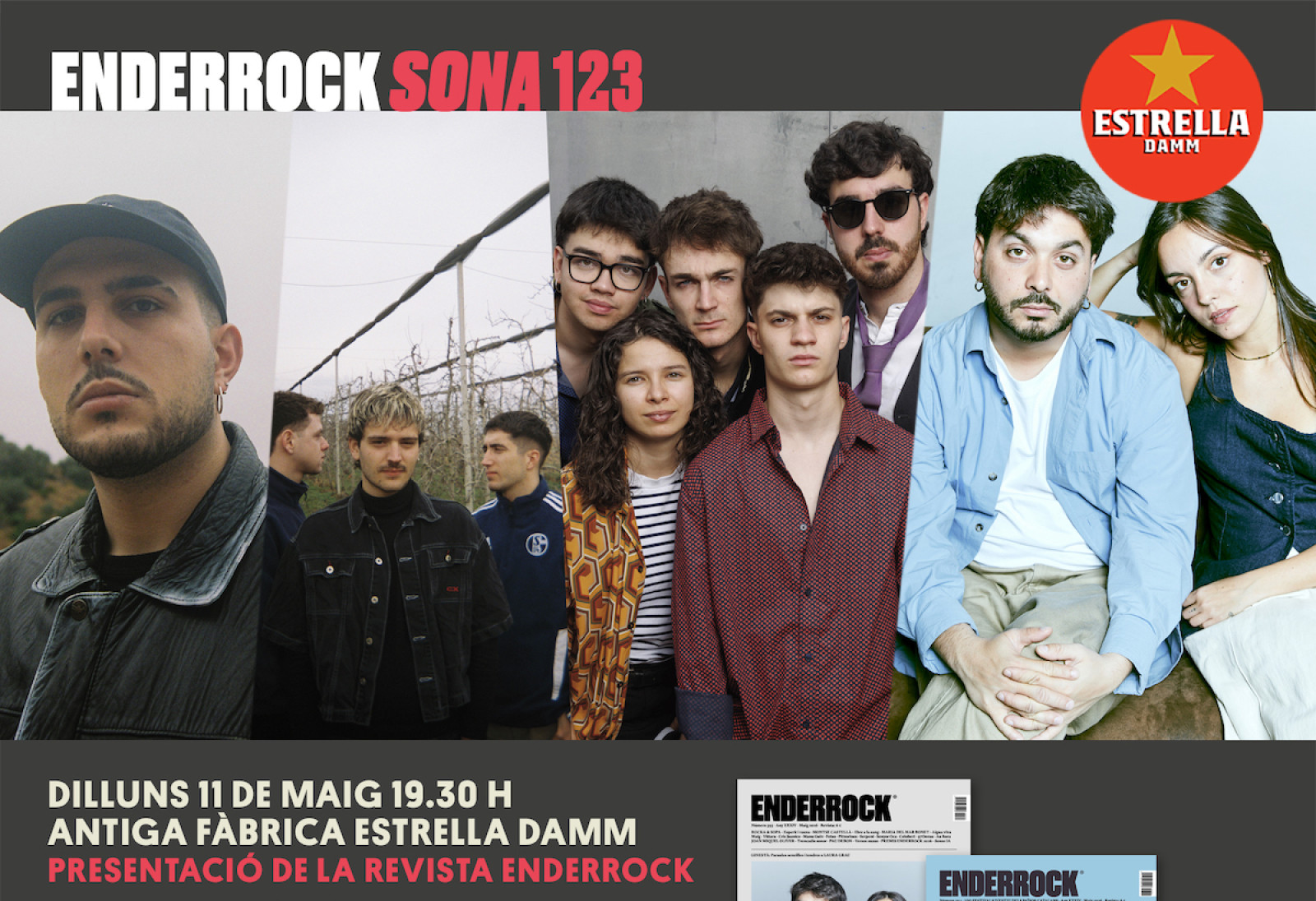 Quinto, Vittara, Sodi i Ginestà actuaran a l'Enderrock Sona el pròxim 11 de maig