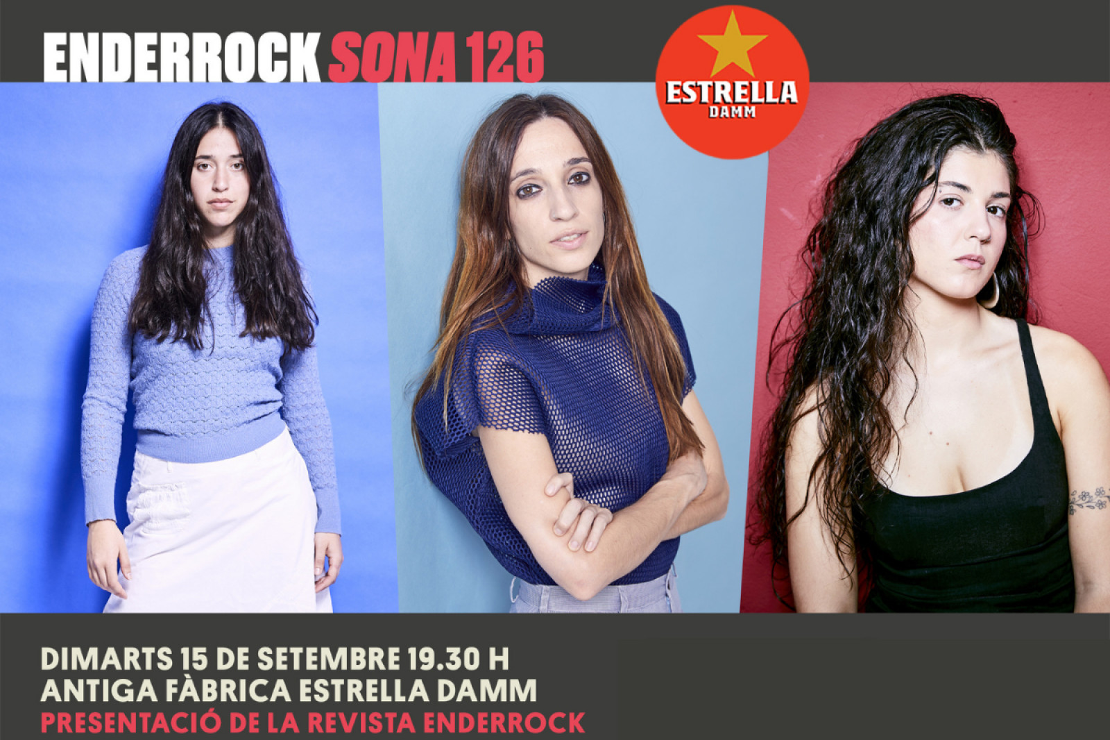Mar Pujol, Ivette Nadal i Cloe Riembau actuaran a l'Enderrock Sona el pròxim 15 de setembre