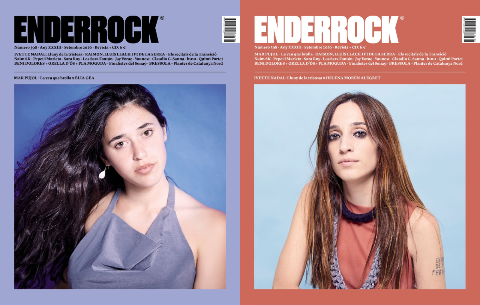 Mar Pujol i Ivette Nadal protagonitzen el número de setembre d'Enderrock (398)